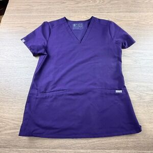 FIGS Casma Technical Collection Purple V-Neck Scrub Top Womens Medium Uniform